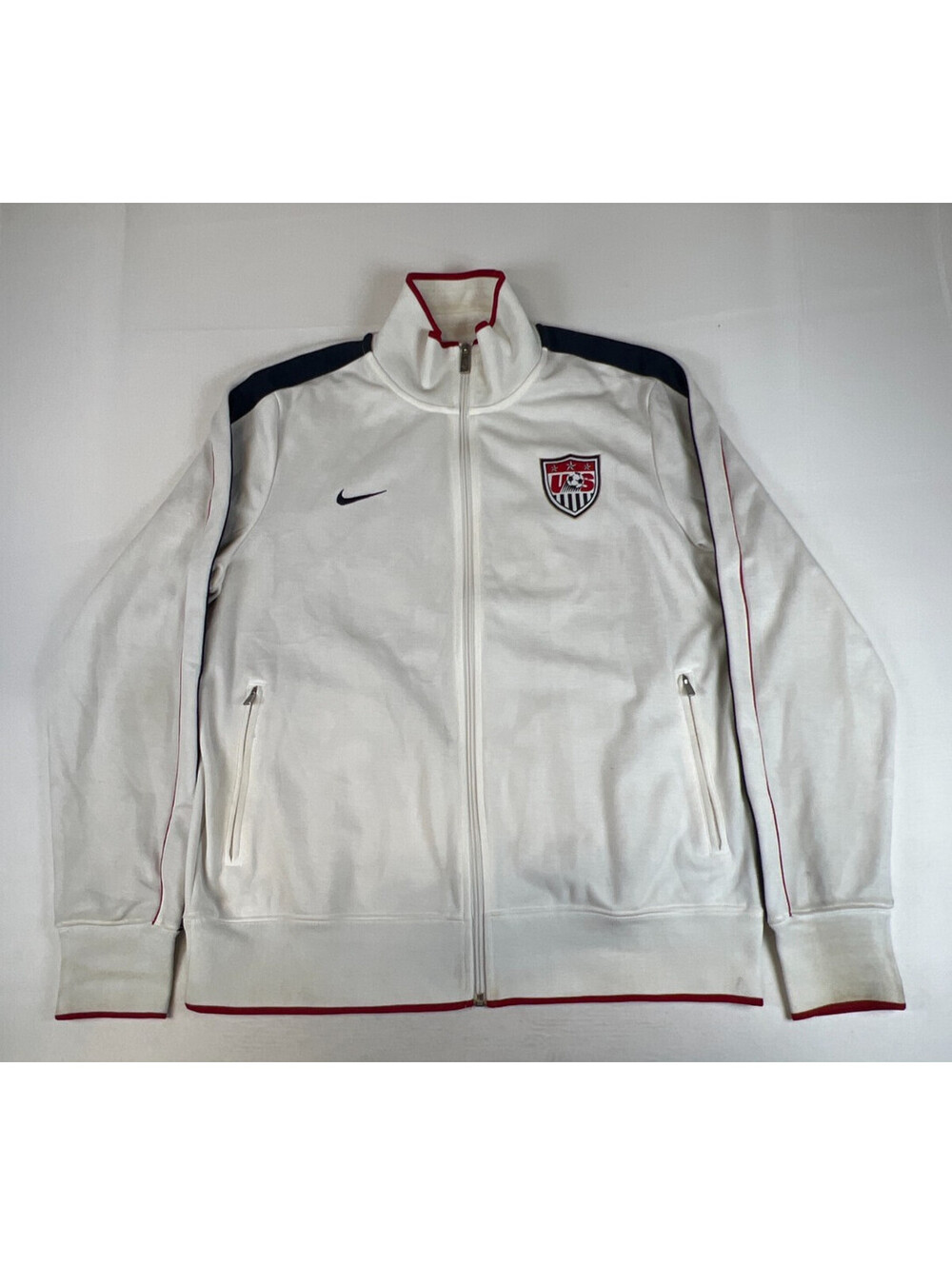 Nike US Soccer Federation Men XL White Full Zip Track Jacket Soccer Top